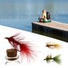 Leurre de pêche à la mouche avec hameçon aiguisé Plume réaliste nouée à la main Appât de pêche à la mouche bionique Accessoires de pêche à la truite et au bar en eau douce et salée