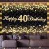 30. 40. 50. Happy Birthday Party Hintergrund Schwarz Gold Diamant Hintergrund Banner 30. 40. 50. Geburtstag Party Dekoration