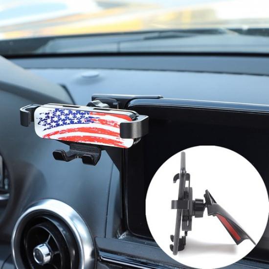 Center Console US Flag Navigation Screen Phone Holder For Mazda MX-5 Miata 16-23