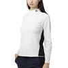 FootJoy Women's Color Block Long Sleeve Mock Neck Golf Shirt, White, Size M (FJW-F25-S04, 38679-M)