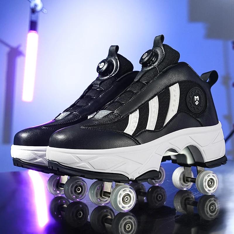 2025 New Roller Skates Students Outdoor Wheel Shoes Multi-functional Sports Shoes 33-43 Size High Quality Roller Skates
