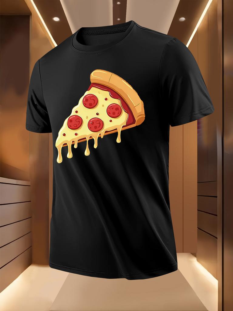 Pizza Slice Graphic - Breathable Lightweight Polyester T-shirt
