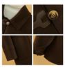 Hepburn Style Women's Double-Faced Wool Coat - Mid-Length, Loose Fit, Autumn/Winter Korean Suit Collar