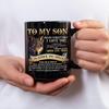 To My Son Mug 330ml Ceramic Classic Dining Mug Family Coffee Mug Father To Son Gift Black Ceramic Cup For Birthday Party
