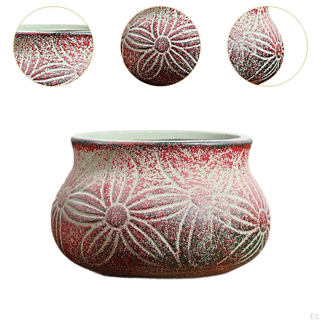 Plant Pot Flowerpot Container Rustic Decoration Boho Craft Ceramic Planter Vase for Flowerbed Desk