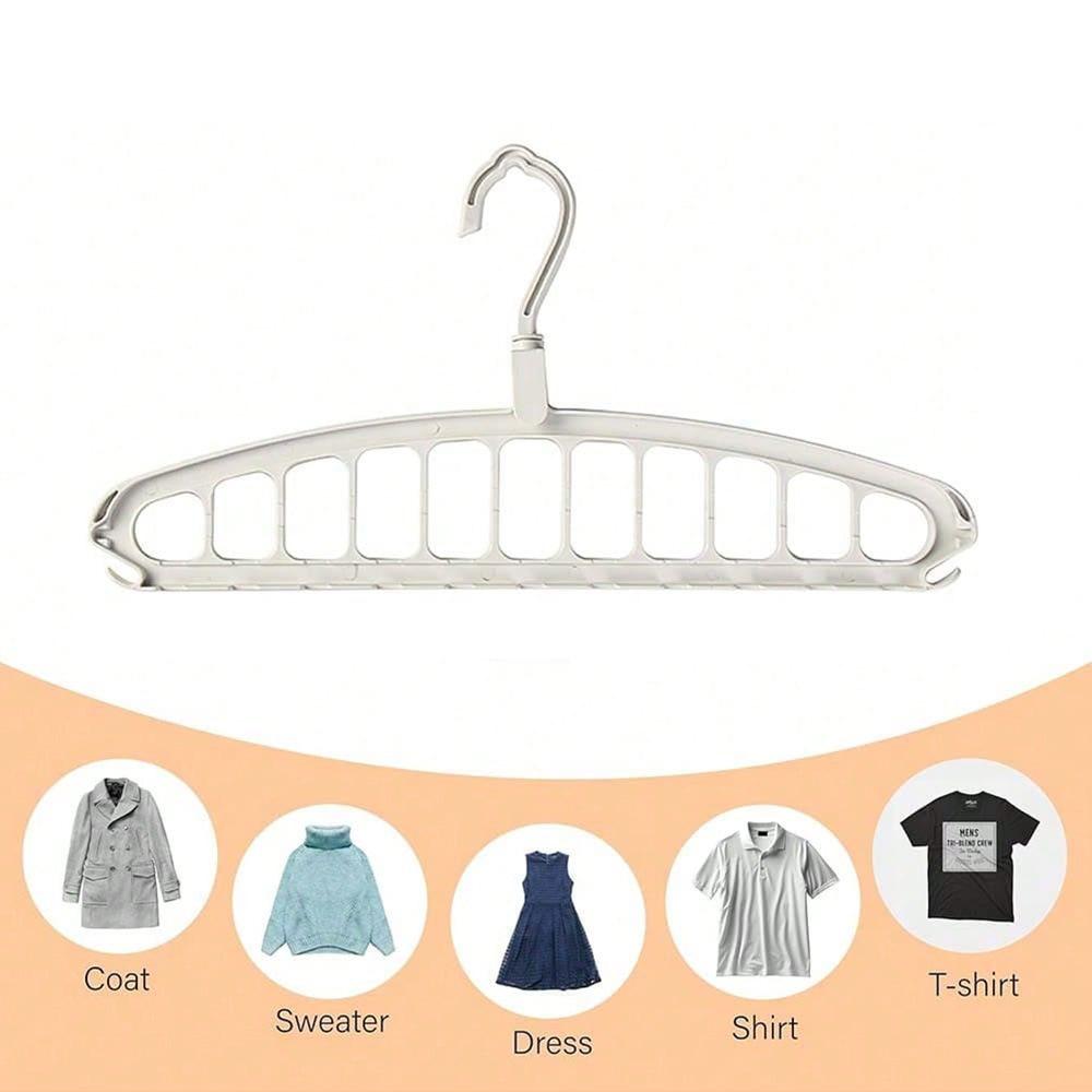1PC 11-Hole Multi-functional Clothes Hanger for Dormitory Home-use Spiral Plastic Closet Drying Hanger Support