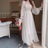 Maxi Suitable for and Flared [ToaSoa] Women's Long-Sleeved Dress, Spring, Summer, Autumn, Winter, Stylish, 2-Way Design, Chiffon, (L)