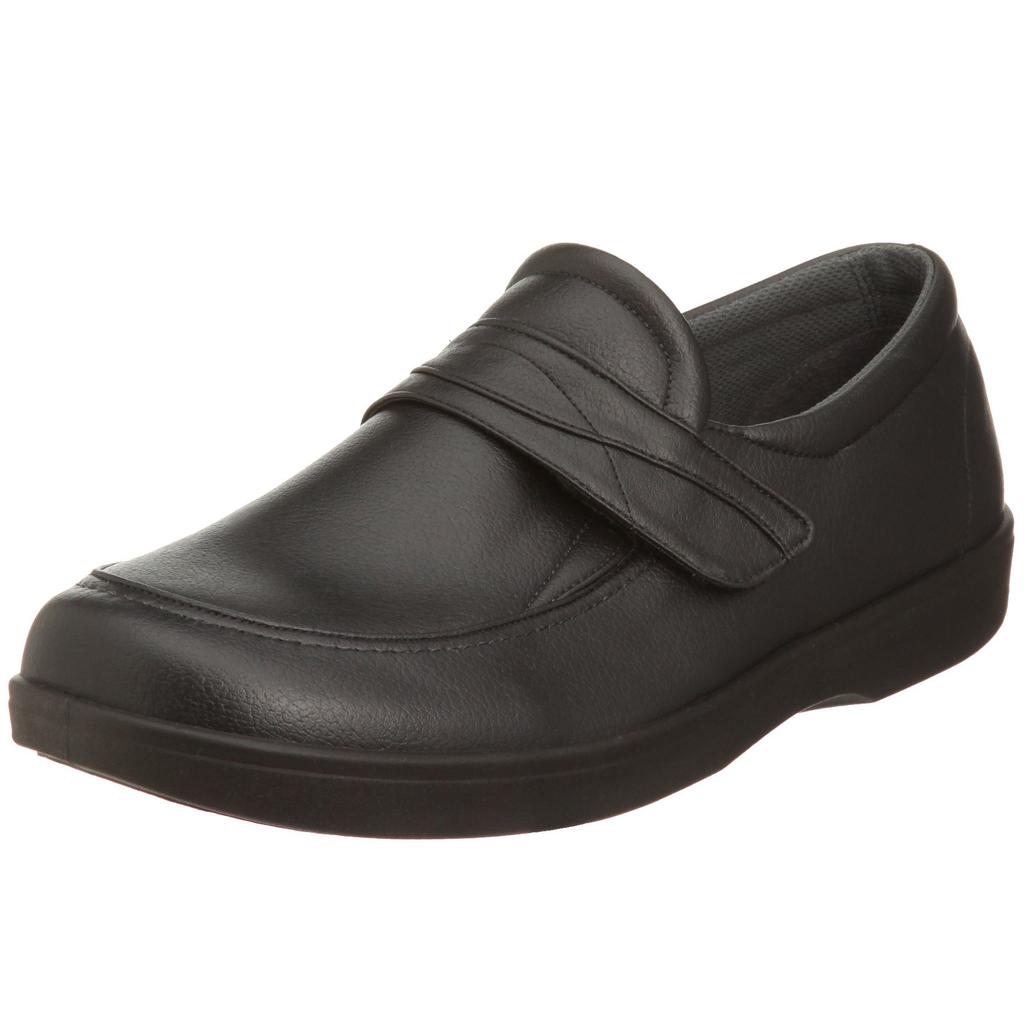 Moonstar Easy Care M001 Comfortable Care Bring Good Size 4E Men's Slippers, Fortune, Black, 26.0cm,