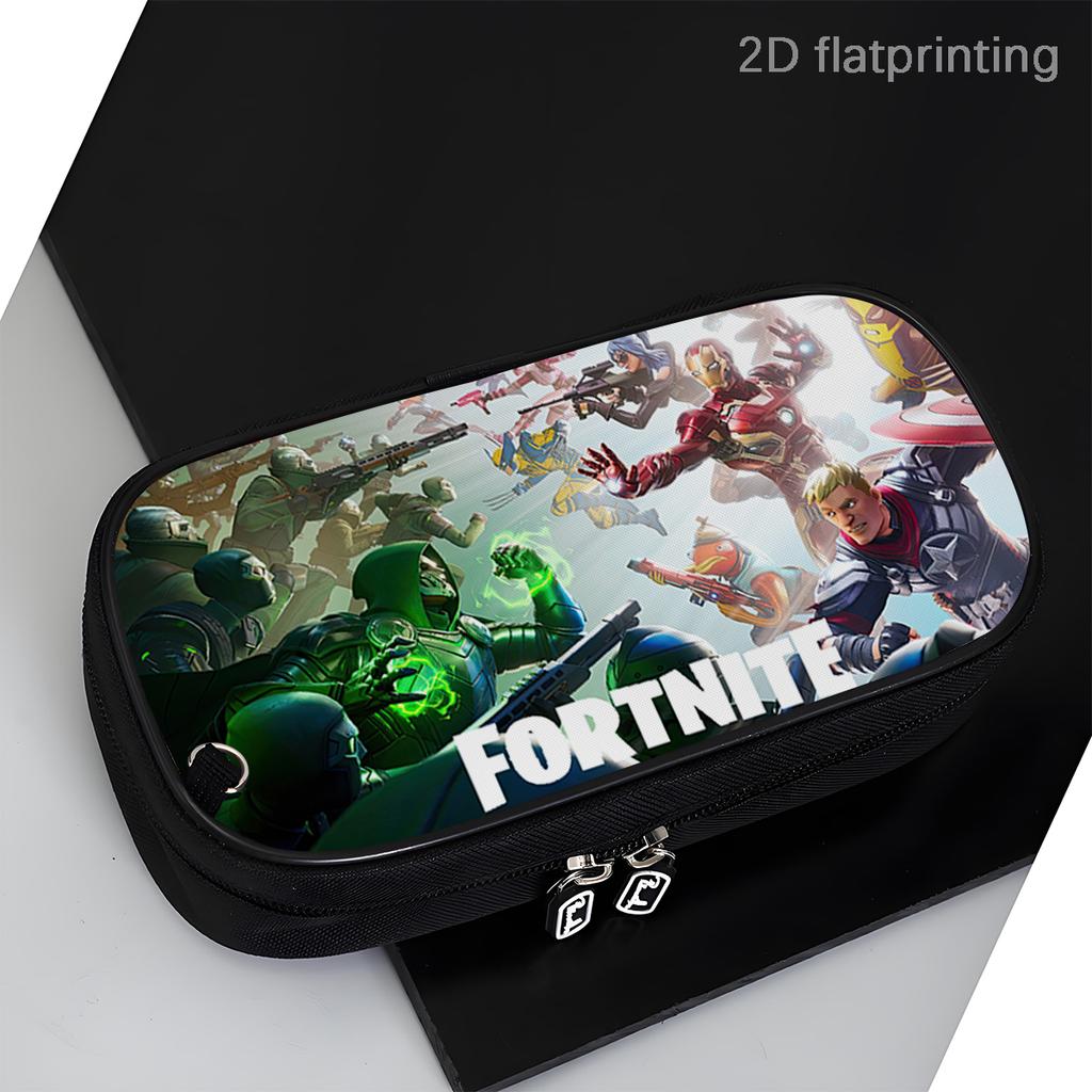 Fortnite Cartoon Multi-Function Pencil Case - Zipper Design, Large Capacity Storage, Multi-Compartment Organizer, Learning Gifts