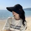Wide-Brimmed Anti-UV Visor Cap Solid Color Neck Protection Hat Sun Hat Sunshade Shawl Cap  Travel
