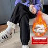 2025 Women's Winter Fleece-Lined Lambswool Sweatpants - Extra Long, Thickened Joggers with Cuffed Corduroy Design
