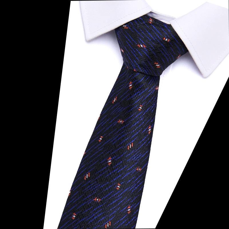 Men'S Tie Polyester Silk Jacquard Tie Men'S 7.5Cm