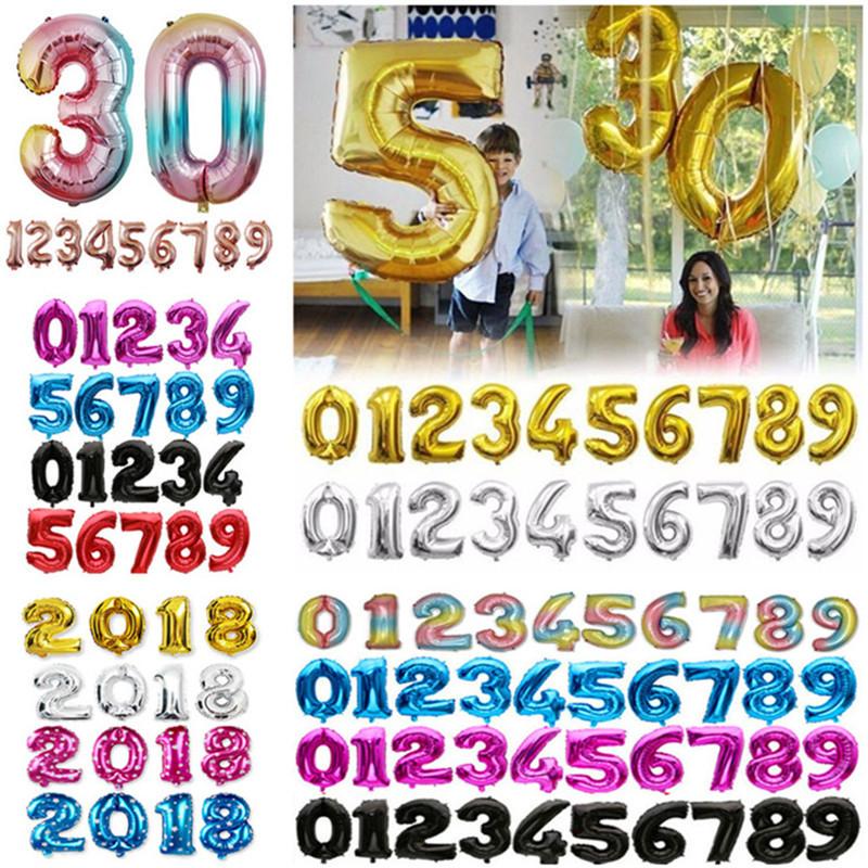 

16 дюймов 0-9 номеров фольгированные шары набор детский день рождения колонна из воздушных шаров DIY украшение из воздушных шаров свадьба