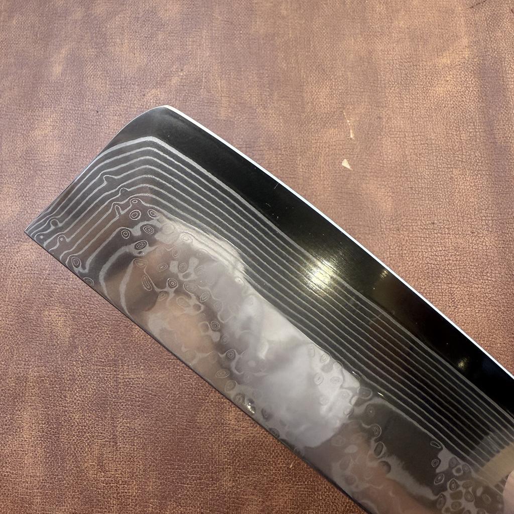 7 Zoll Deba Messer Einseitig geschliffene Klinge Damaststahl Ebenholzgriff Kochmesser zum Schneiden von Sushi Gemüse Hackmesser Sashimi Fleisch Küchenmesser