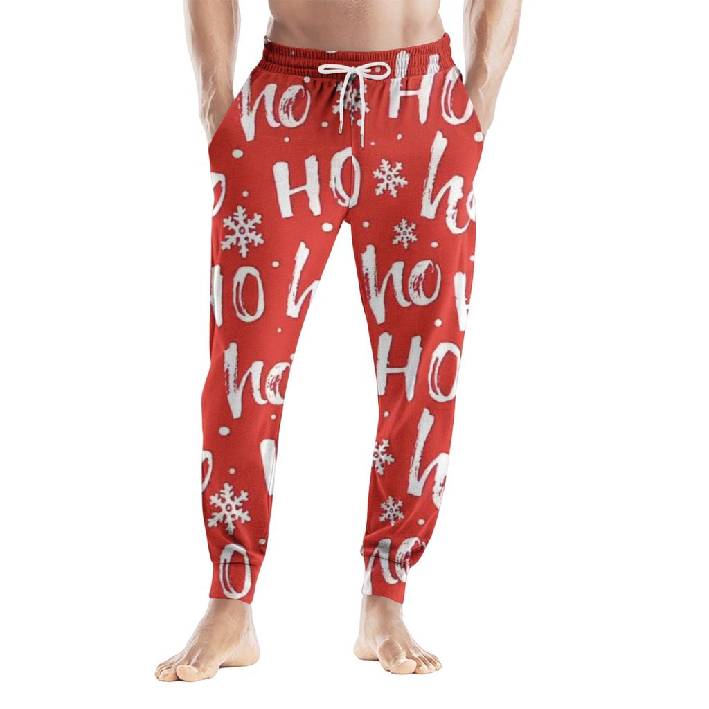 Men's Drawstring Pocket Casual Pants, Checkered Striped Printed Pocket Casual Pants, Home Sleeping Pants