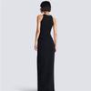 Fashion new sexy hot drill split bandage dress sexy evening dress European and American summer fashion women's clothing