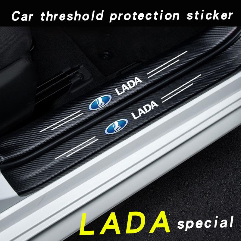 Car Carbon Fiber Door Sill Welcome Pedal for Lada Vesta Granta Kalina Priora Niva Samara Vesta Largus Xray Car Accessories