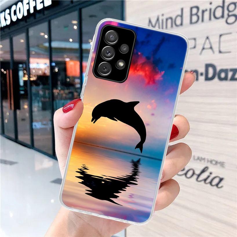 Sea animal cute dolphin For Samsung Galaxy A15 A14 A13 A12 A55 A54 A53 A52 Phone Case A32 A35 A34 A33 A25 A24 A23 A22 A04S A03S