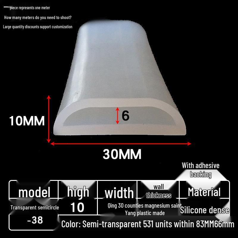 Samolepicí silikonový těsnicí profil ve tvaru D: Vysokoteplotně odolná, nárazuvzdorná, zvukotěsná, průhledná těsnicí lišta na dveře a okna.