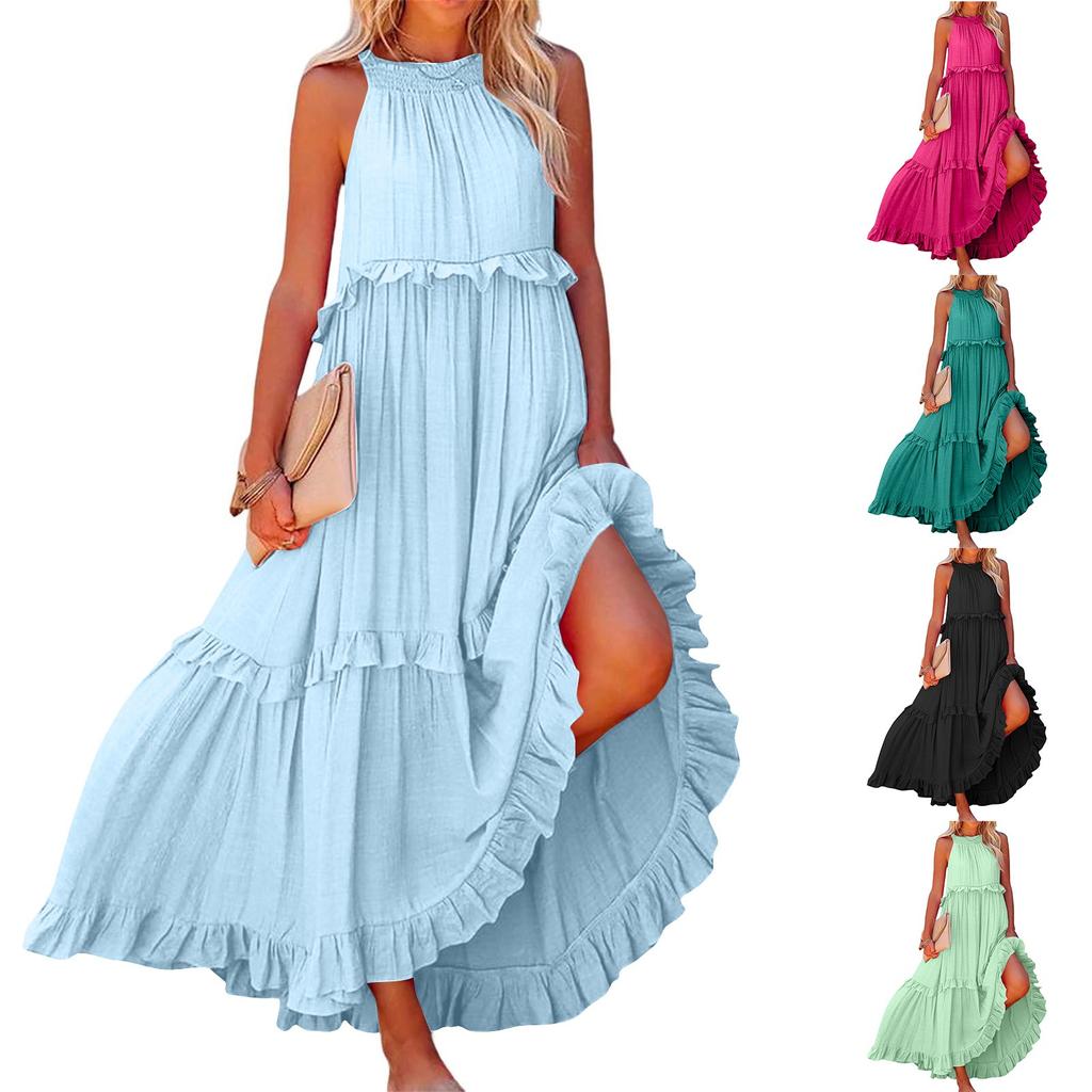 Women's Summer Long Dress Big Swing Beach Dress