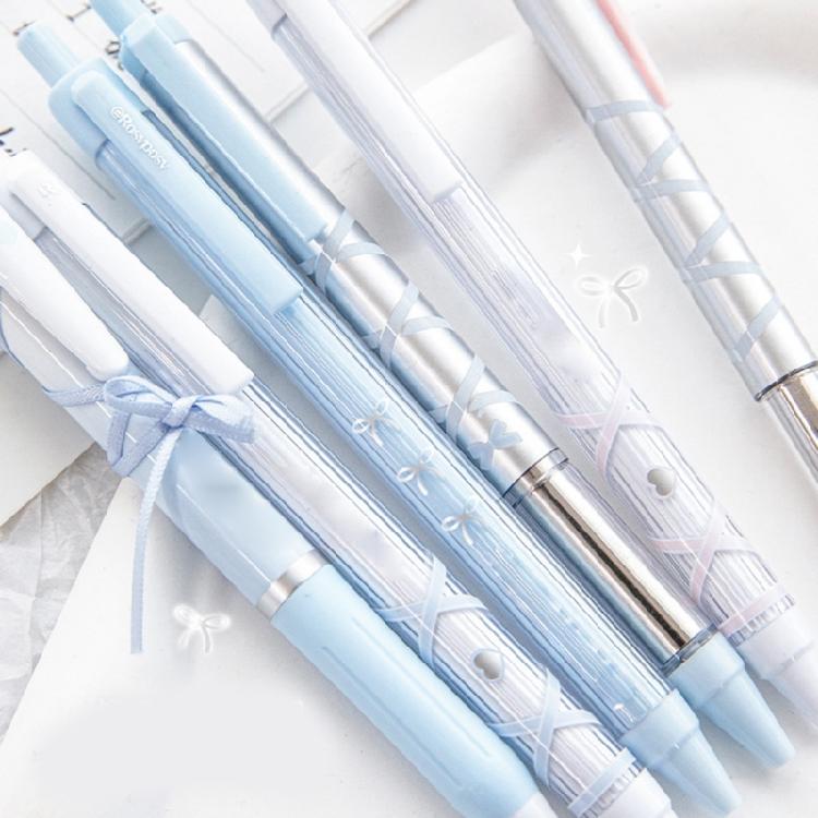 4 Pcs Pressing Pen 0.5mm Retractable Pen Black Ink Gel Pen Neutral Pen Writing Pen Ballet Strap Bows Gel Ink Pen