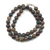 8mm Natural African Pietersite Gemstone Round Beads Handmade Jewelry Adjustable Choker Pretty Necklace 17-20" 8BN-54