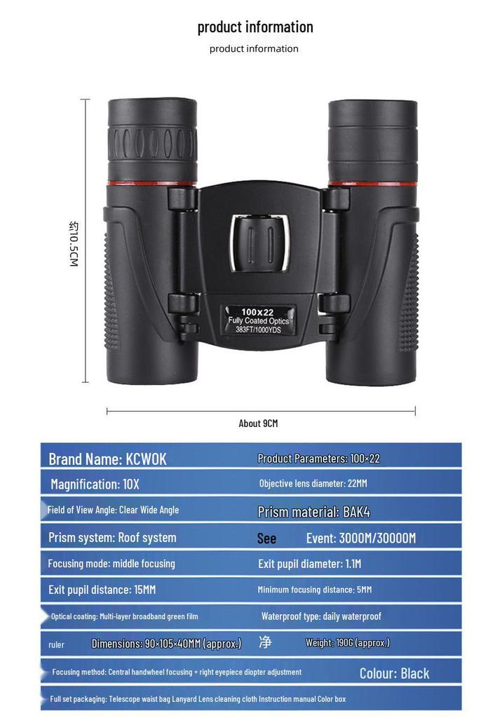 HD Mini 8x21 Binoculars - High Magnification, Night Vision, Portable for Kids, Outdoor Activities & Concerts
