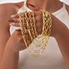 Chunky Statement Chain Necklace, Bold Link Stainless Steel Water Resistant Gold Plated Wholesale Necklace For Women Gift