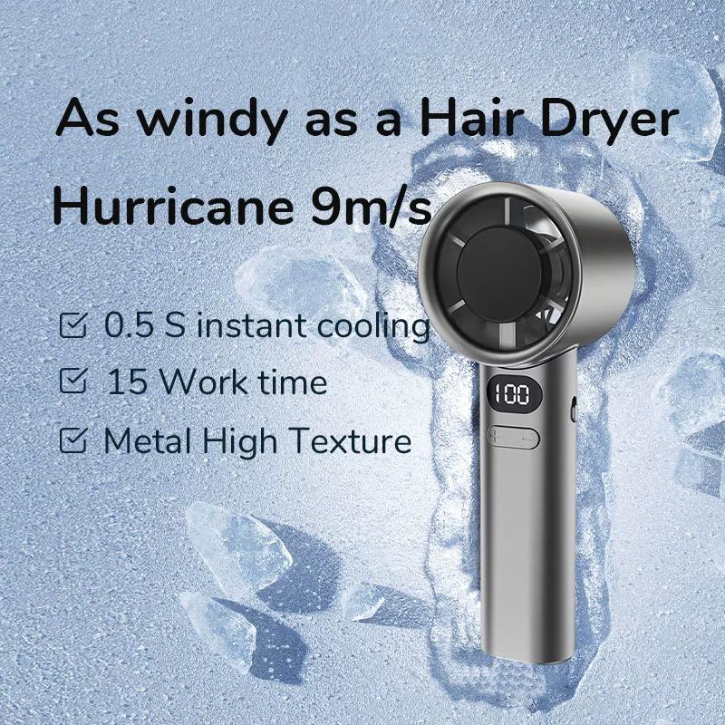 Portable Hand Fan Bladeless Handheld Fan 120 Wind Speeds Type-C Rechargeable Personal Long-lasting Highspeed Fans