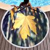 Green Yellow Leaves Print Round Beach Towel,Microfiber Circle Beach Towels Sand Free Quick Dry Picnic Yoga Mat Circle Tablecloth