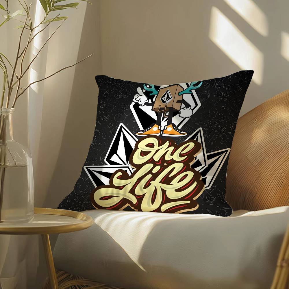 Extremsportarten Stein Volcom-V Kissenbezug Seidig elegant Komfort Sofa Bett Unsichtbarer Reißverschluss Strandkissenbezug