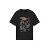 Li Ning X Disney Mickey Mouse Padrão Desenhado à Mão Estampa de Letras Gola Redonda Casual Manga Curta Camiseta Unissex Tops Preto AHSS947-1