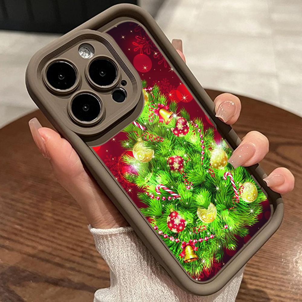 Ae113 Crăciun Fericit artă Moș Crăciun artă design Huse de telefon pentru iPhone 16 14 13 11 Pro Max 15 7 8 Plus 12 mini XR XS Max Husă de protecție pentru scară de înger