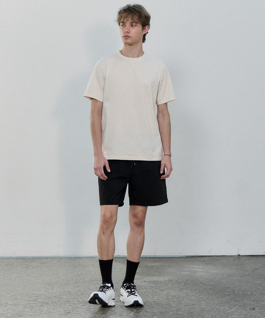 BASIC HOUSE Cool Sorona Regular Fit Round Neck Short Sleeve T-Shirt Ivory Lzts3107