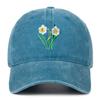 Men's Retro Washed Cotton Embroidered Distressed Dad Baseball Cap with Soft Brim