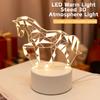 3D Visual Effects of Horse Night Lights, Creative Desktop and Bedroom Atmosphere Lights, and Night Lights for Room Decoration