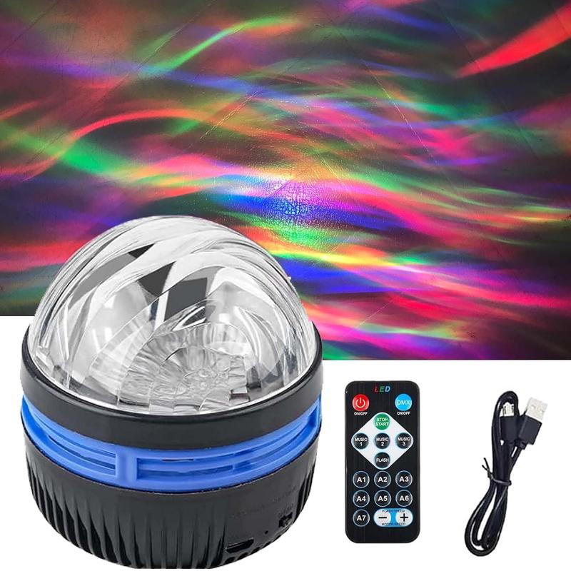 LED Night Lights Starry Projector Galaxy Ocean Wave Projector with Remote Control USB Aurora Lights 360° Rotating Lighting Party