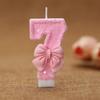 Digital Luminous Pink Bow Candle Birthday Cake Decoration In Clear Box