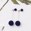 Artificial Hair Ball Drop Earrings for Women Winter Round Long Tassel Earrings Statement Red Black Ear Jewelry