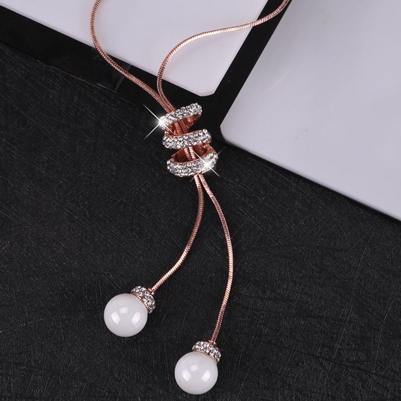 Stunning Pearl Multilayer Tassel Necklace In Rose Gold And Platinum Colors Women For