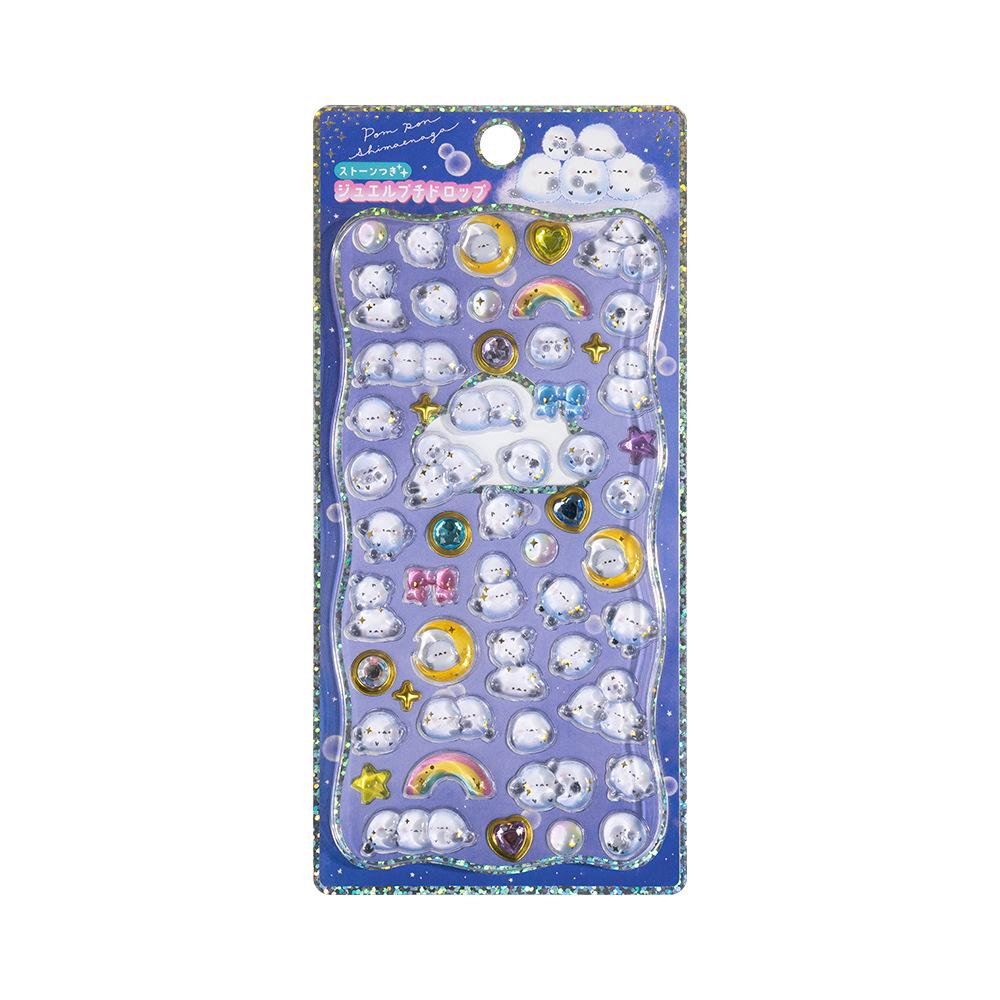 Shangle Rainbow Gradient Cute Cartoon 3D Crystal Embossed Sticker Decals