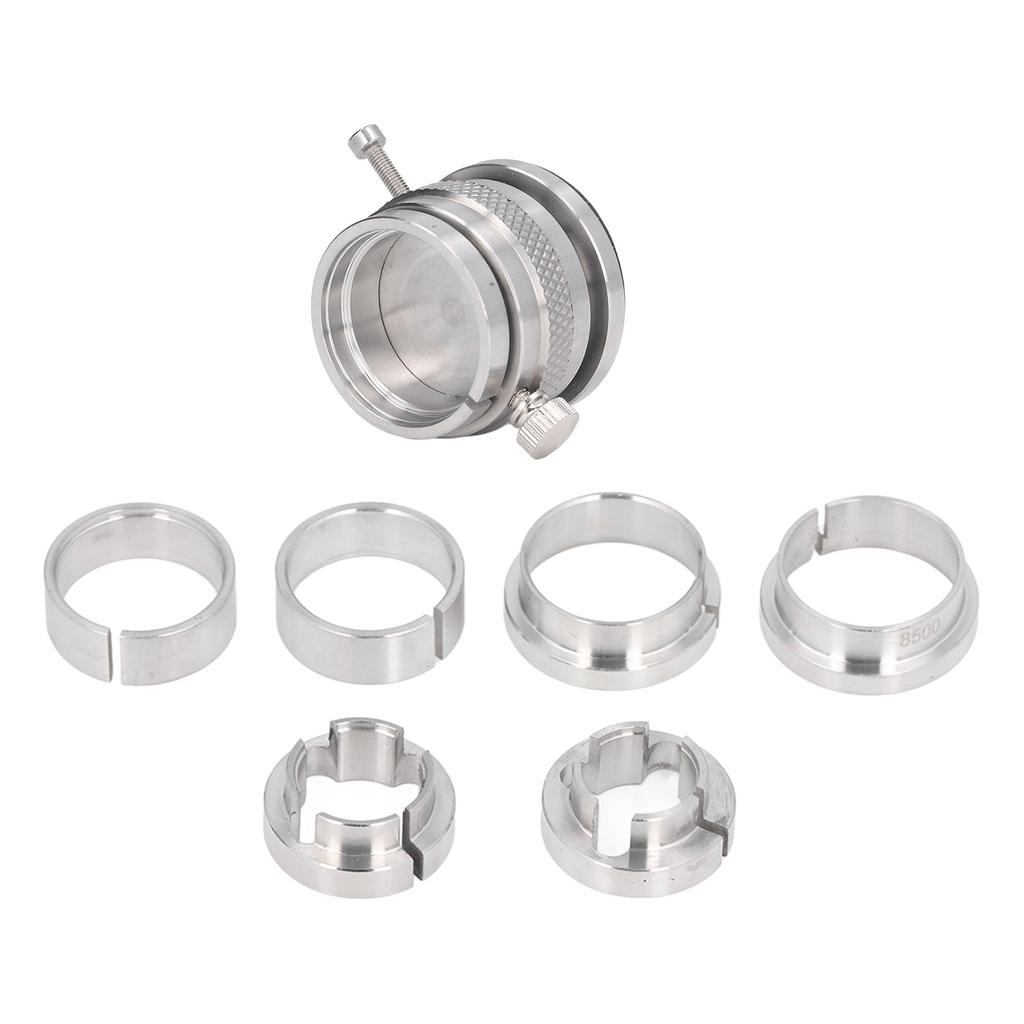 8-teiliges Set Uhrwerk Sitz Basis Halter Edelstahl Silber Uhrenreparatur Wartungswerkzeuge für BZ