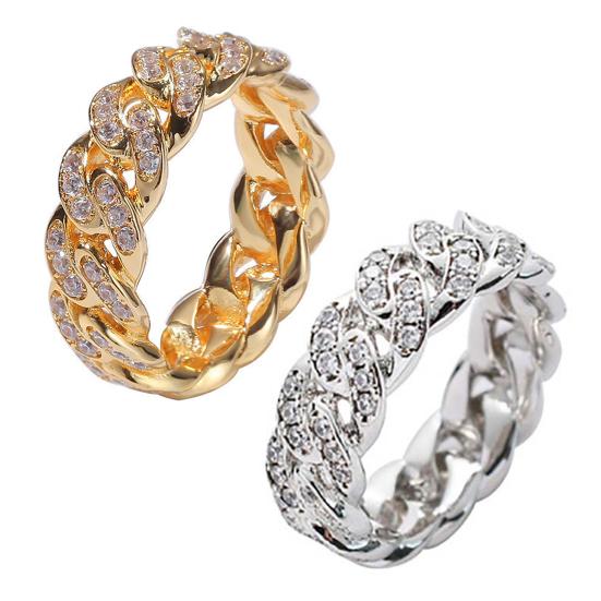 Vridt Ring Kreativ Kubisk Smykker Ring Finger Zirkonia Ring for Gave