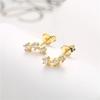 Stainless Steel Circle Huggie Hoop Earrings Set for Women Gold Color Unique Zircon Flower Stud Earring Piercing Jewelry