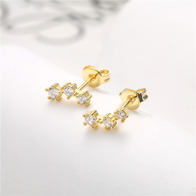Stainless Steel Circle Huggie Hoop Earrings Set for Women Gold Color Unique Zircon Flower Stud Earring Piercing Jewelry
