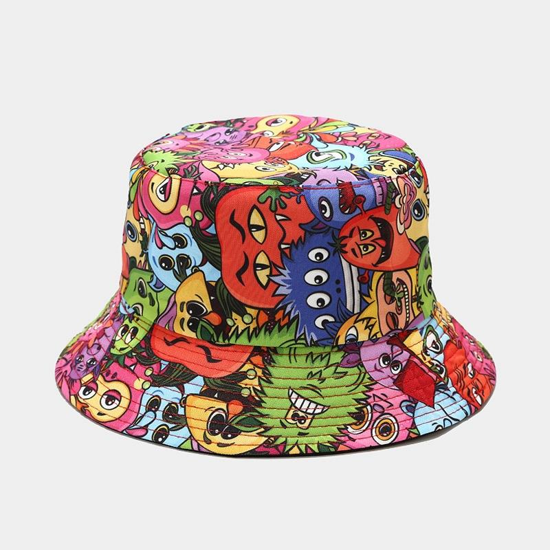 Sombrero de pescador con estampado creativo de vegetales para mujer, sombrero para el sol para exteriores, de verano, versátil