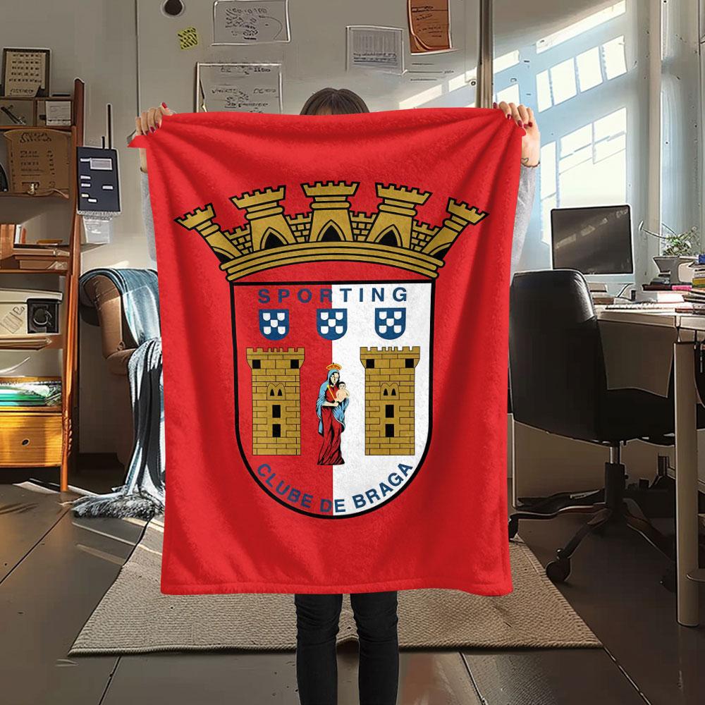 1PC Sporting Clube De Braga Patterned Flannel Blanket Suitable For All Seasons for Home Decor Warmth and Comfort Gifts Holiday Present