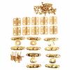 15Pcs/set Antique Bronze/Gold Furniture Cabinet Hinges withJewelry Wooden Box Case Toggle Hasp Latch Iron Vintage Hardware