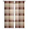 Brown Plaid Sheer Curtains For Living Room Bedroom Home Decor Kitchen Tulle For Windows Voile Drapes
