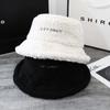 New Korean Style Lamb Wool Warm Fisherman Hat for Women In Autumn and Winter Japanese Embroidered Letter Basin Hat Thickened Ear Protection Hat